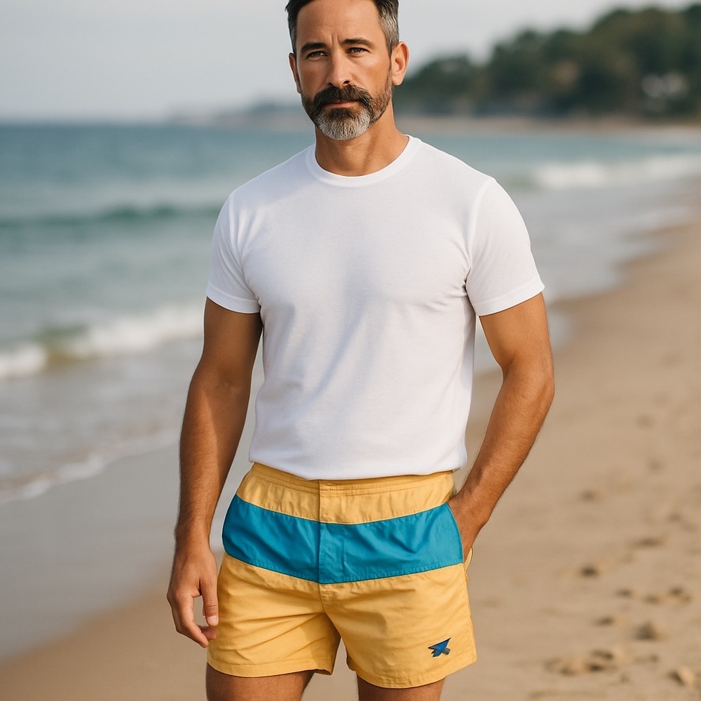 ESPRIT Vintage Swim Trunks W34 Colour Blocks